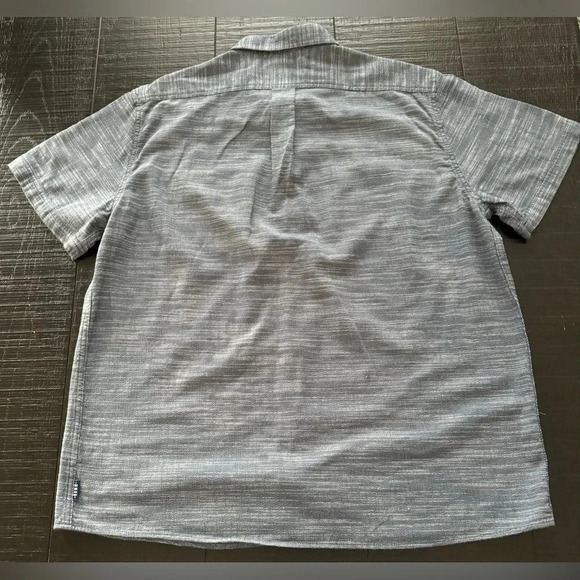 ROWM Men's Short Sleeve Button Down Blue Shirt w/Wheat like Print Size XL - Picture 3 of 4